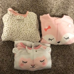 3 footed fleece sleepers